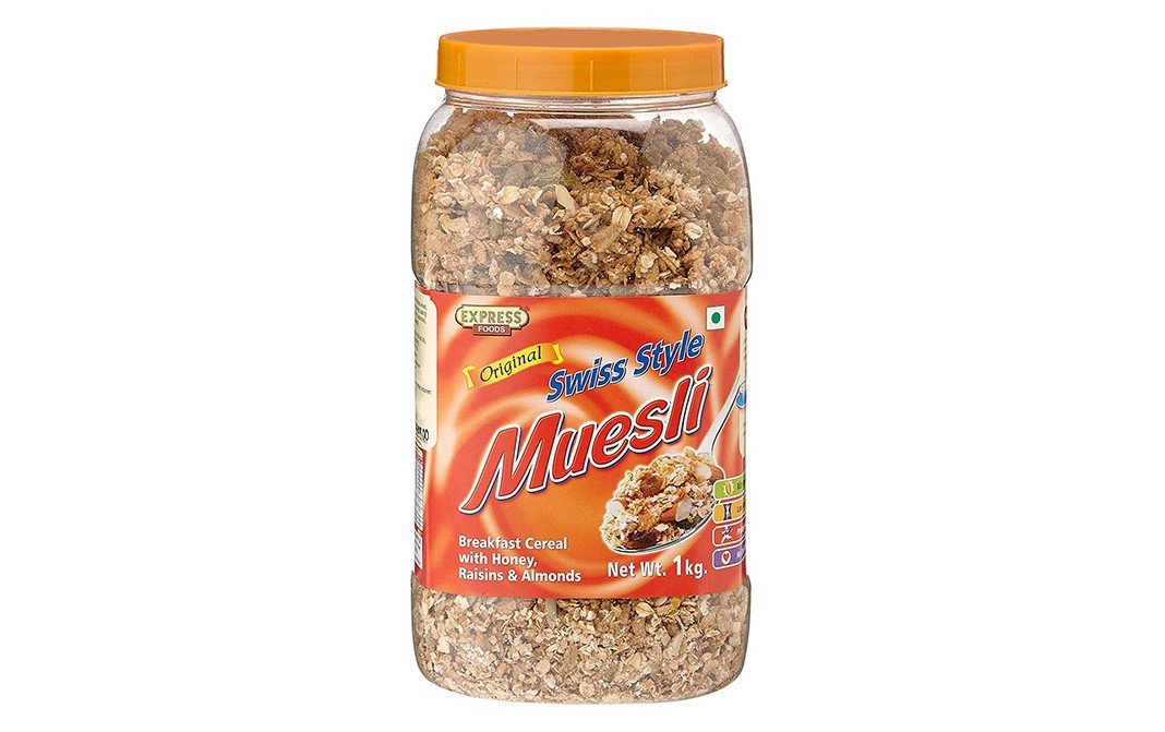 Express Foods Swiss Style Muesli    Plastic Jar  1 kilogram